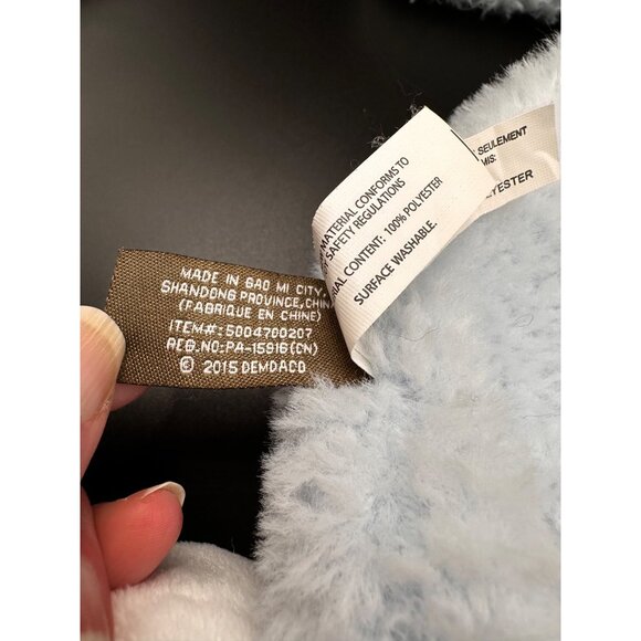 Demdaco Nat & Jules Baby Lovey Blanket Blue White Puppy Flat-a-Pat Rattle 15” - Picture 9 of 11